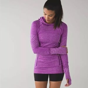 Lululemon Rest Less Hoodie in Heathered Tender Violet sz 8